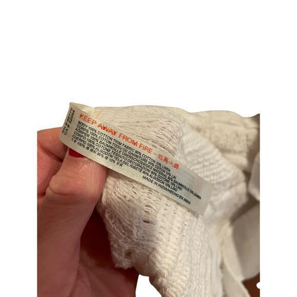 Free People Distressed White Cardigan‎ Blazer Sweater Top Women Casual Boho XS - Picture 5 of 9